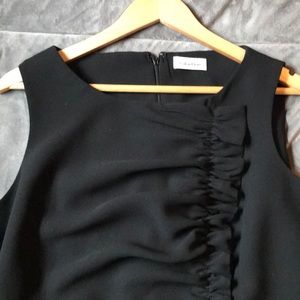 Calvin Klein little black sheath dress with ruffle